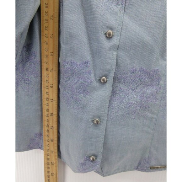 VINTAGE Geiger Top 12 Jacquard Floral Blouse Button Up Austria 42 * - Picture 5 of 13